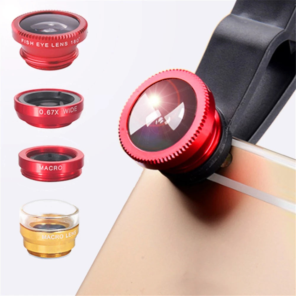 Phone Lens Fisheye 0.67x Wide Angle Zoom Lens Camera Kit null