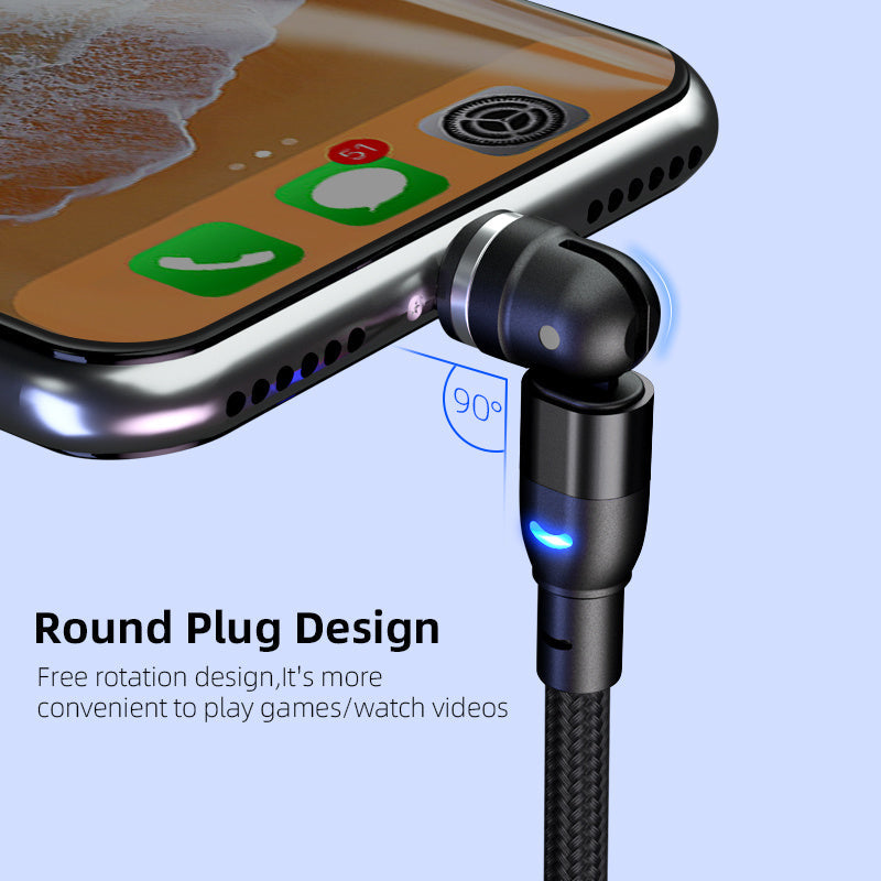 Data Cable 540 Degree Blind Suction Round Magnetic Charging Cable Three-in-one Bent Magnetic Cable null