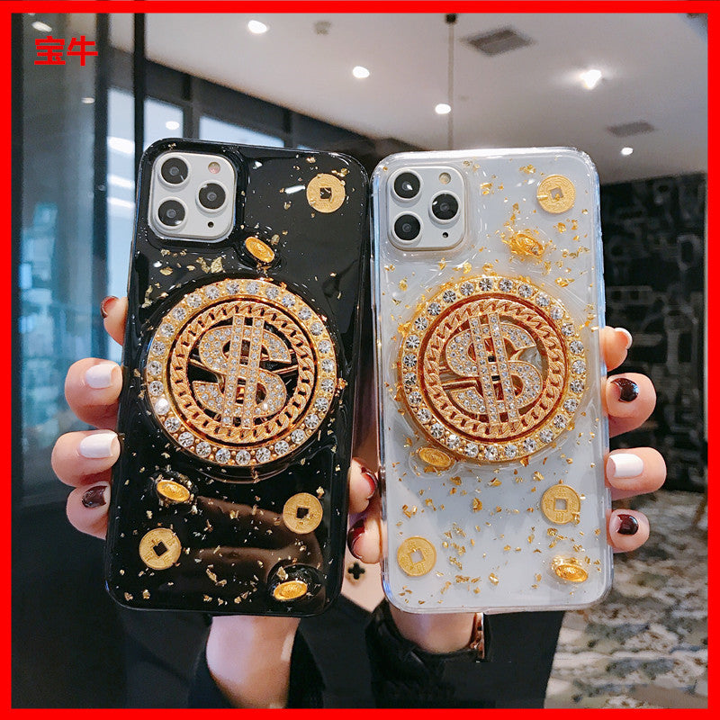 3D Diamond Dollar Turnplate Phone Case Luxury Designer null