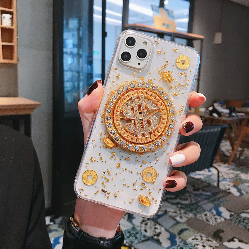 3D Diamond Dollar Turnplate Phone Case Luxury Designer null