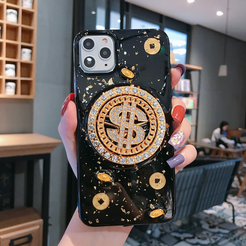 3D Diamond Dollar Turnplate Phone Case Luxury Designer null