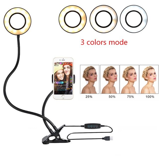 LED Selfie Ring Light for Live Adjustable Makeup Light-8cm Stand null