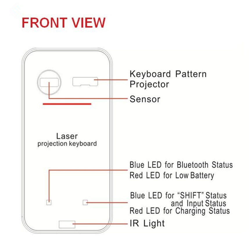 LEING FST Virtual Laser Keyboard Bluetooth Wireless Projector Phone Keyboard For Computer Pad Laptop With Mouse Function null