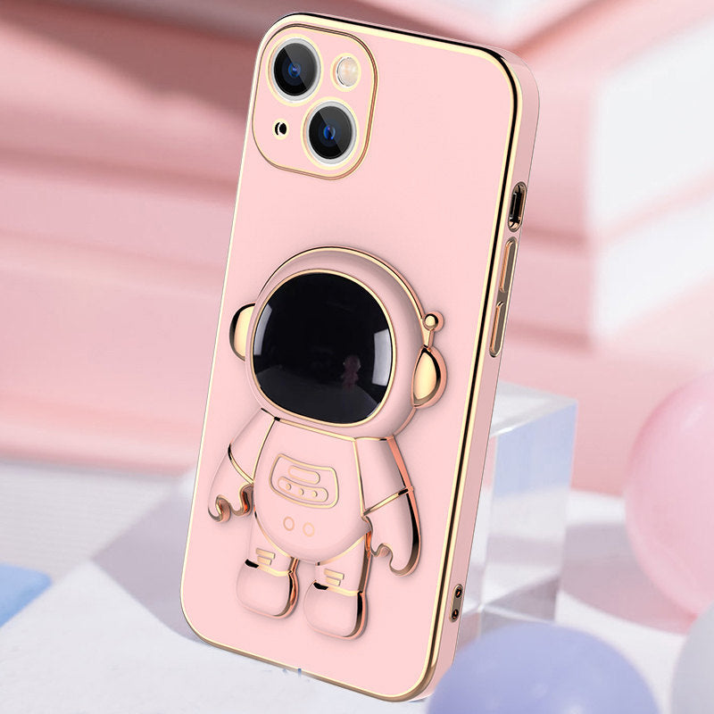 3D Astronaut Phone Case Anti-Drop Electroplating Bracket null