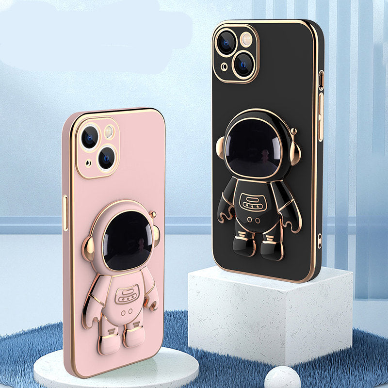 3D Astronaut Phone Case Anti-Drop Electroplating Bracket null